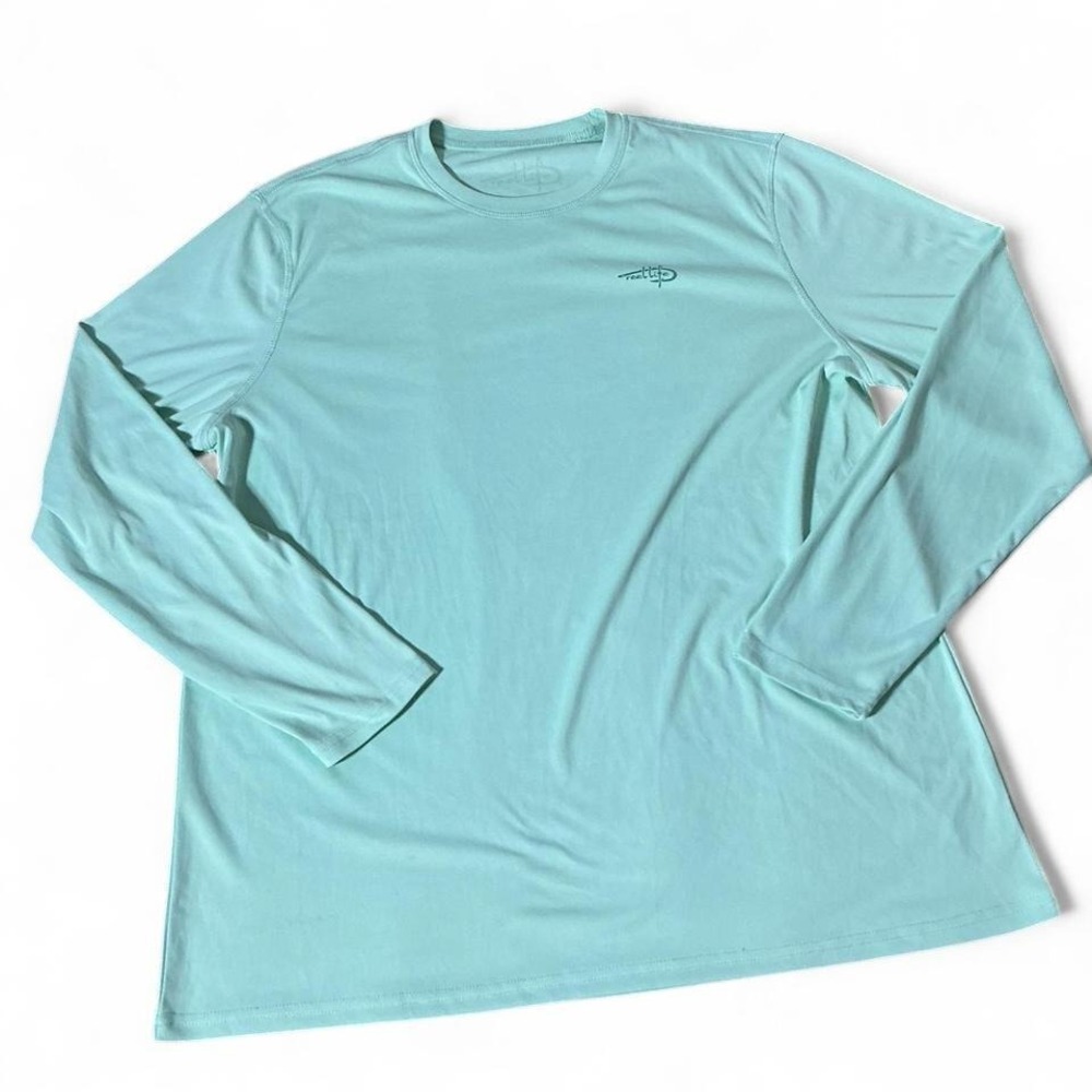 Reel Life Mens XL Performance Long Sleeve Shirt Mint Green Mahi Mahi Fishing Tee